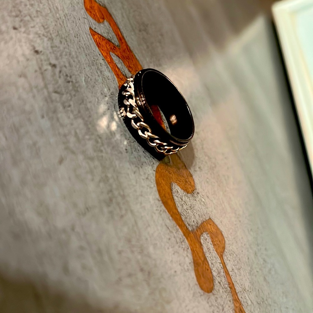 All black mens ring